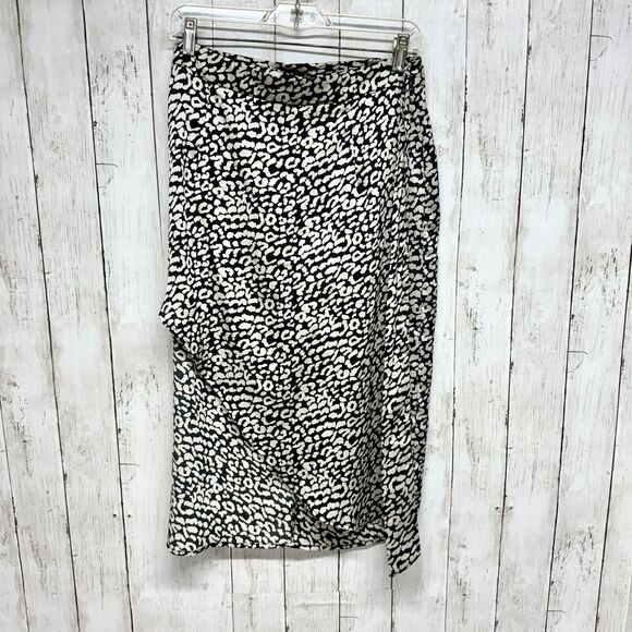 e.ssue Skirt Women Size M Animal Printed Wrap Crossover High Waisted Midi Skirt - Picture 1 of 5